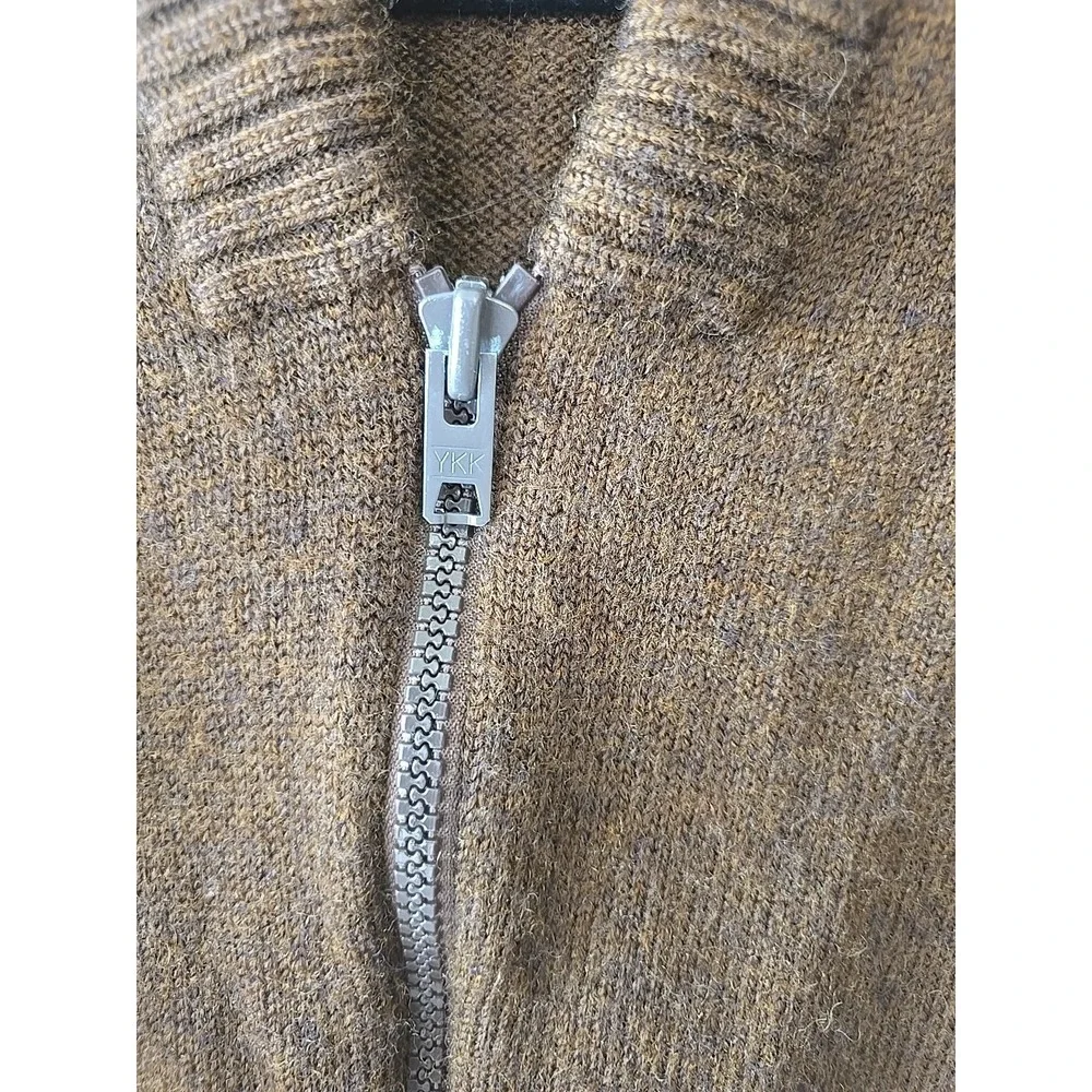 Ansett Pure New Wool Fullzip Cardigan Sweater Dark Brown‎ Tag Says 16 (Fits Med)